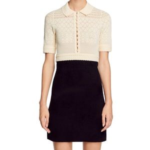 Sandro Solene Mixed Media Dress Size 42